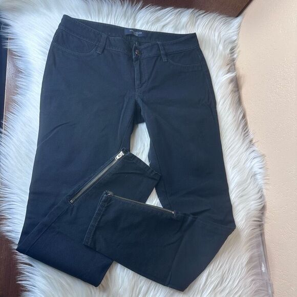 Ann Taylor Denim Ankle Zip Skinny Jeans Size 2 Black - Picture 10 of 10